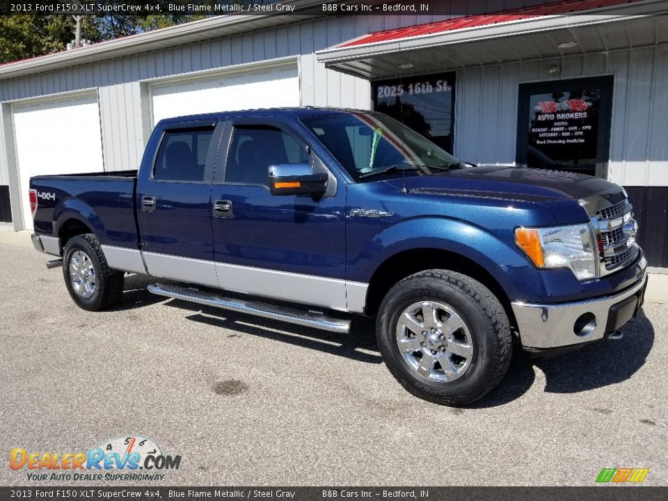 2013 Ford F150 XLT SuperCrew 4x4 Blue Flame Metallic / Steel Gray Photo #1