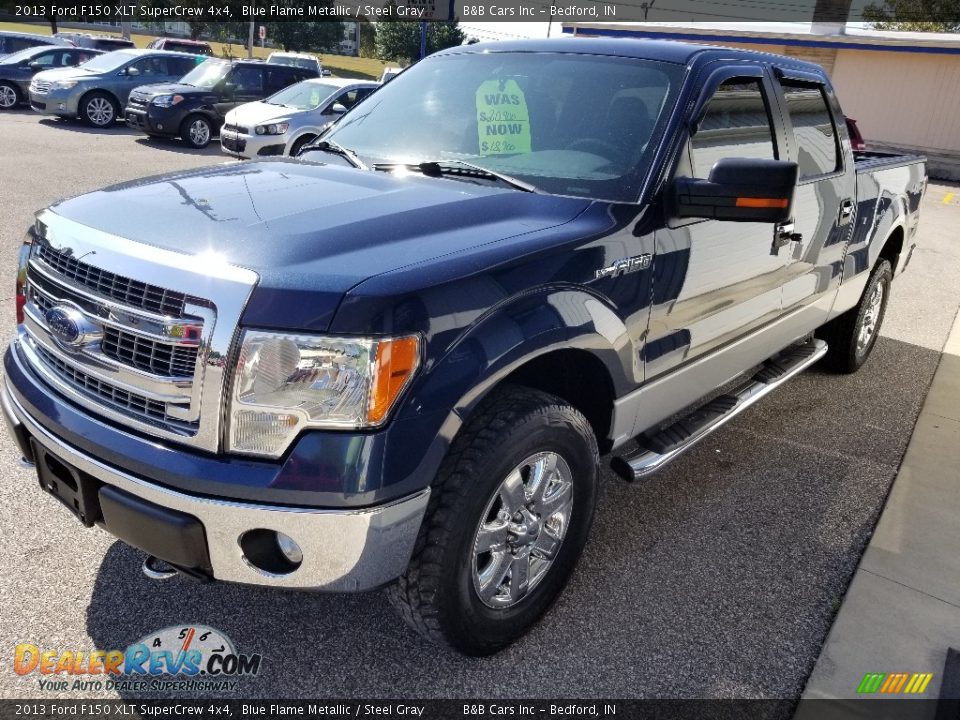 2013 Ford F150 XLT SuperCrew 4x4 Blue Flame Metallic / Steel Gray Photo #6