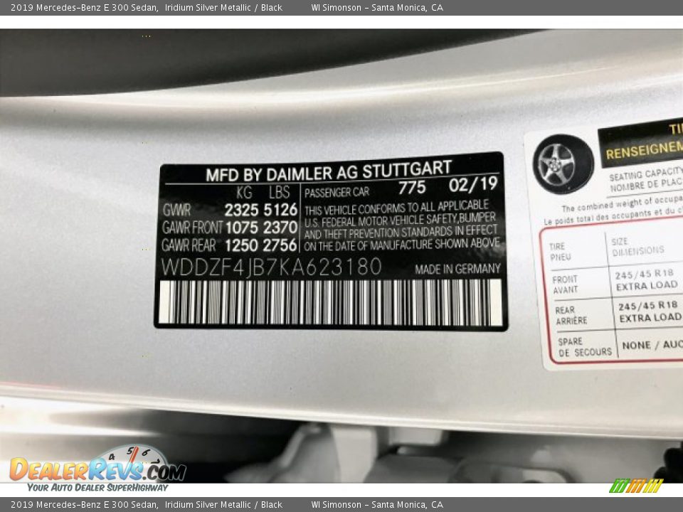 2019 Mercedes-Benz E 300 Sedan Iridium Silver Metallic / Black Photo #11