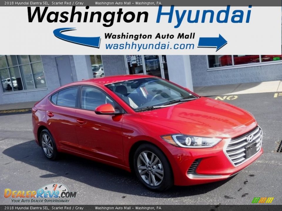 2018 Hyundai Elantra SEL Scarlet Red / Gray Photo #1