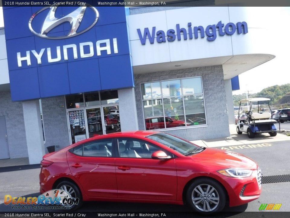 2018 Hyundai Elantra SEL Scarlet Red / Gray Photo #2