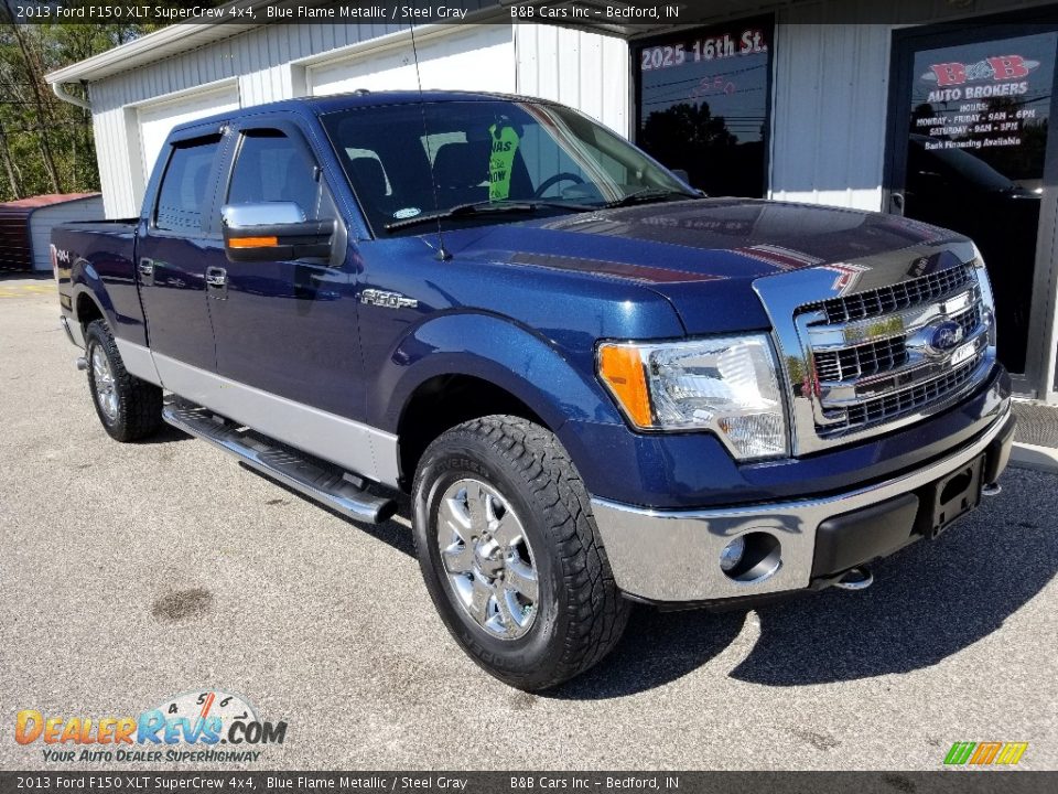 2013 Ford F150 XLT SuperCrew 4x4 Blue Flame Metallic / Steel Gray Photo #8