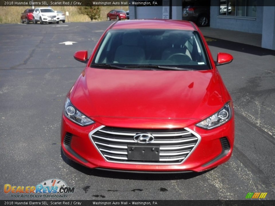 2018 Hyundai Elantra SEL Scarlet Red / Gray Photo #4