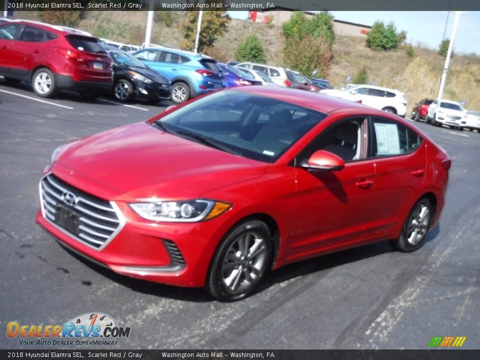 2018 Hyundai Elantra SEL Scarlet Red / Gray Photo #5