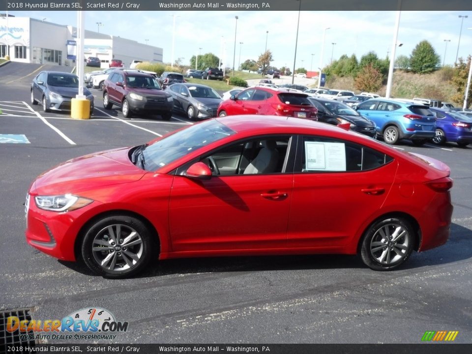 2018 Hyundai Elantra SEL Scarlet Red / Gray Photo #6