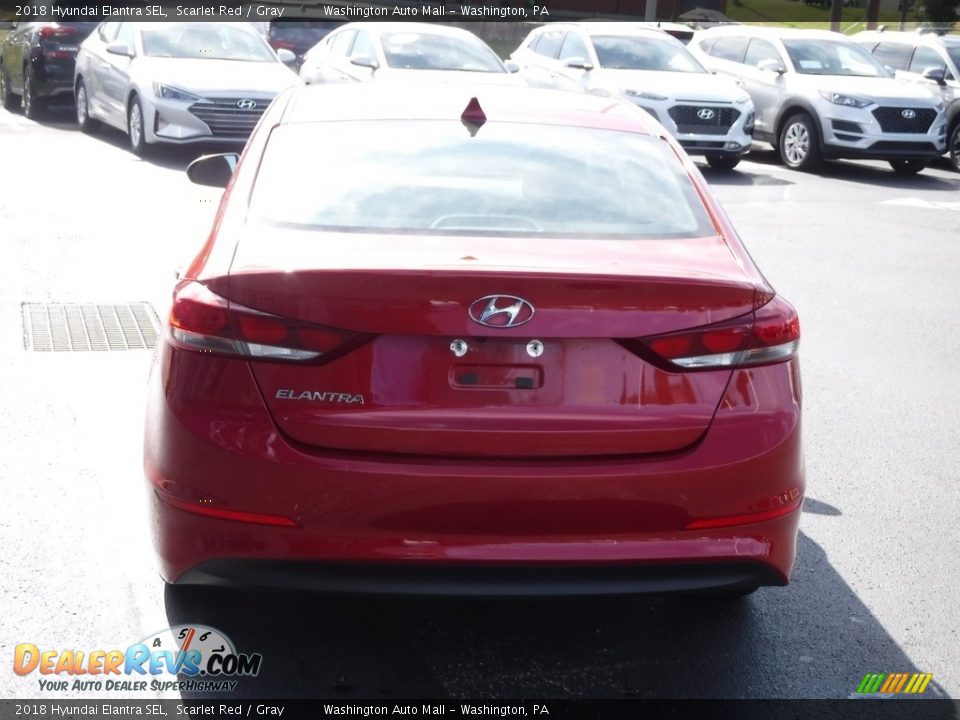 2018 Hyundai Elantra SEL Scarlet Red / Gray Photo #8