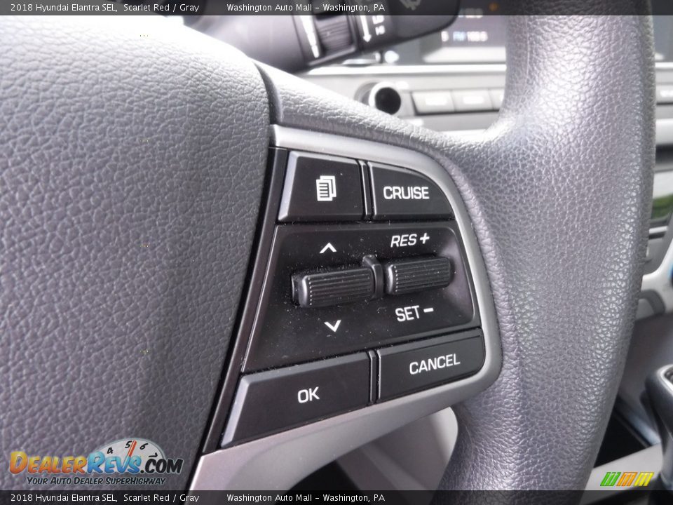2018 Hyundai Elantra SEL Scarlet Red / Gray Photo #20