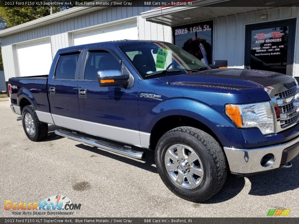 2013 Ford F150 XLT SuperCrew 4x4 Blue Flame Metallic / Steel Gray Photo #26