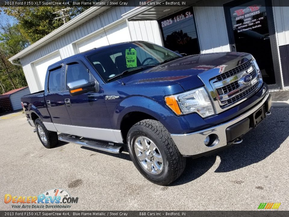 2013 Ford F150 XLT SuperCrew 4x4 Blue Flame Metallic / Steel Gray Photo #30
