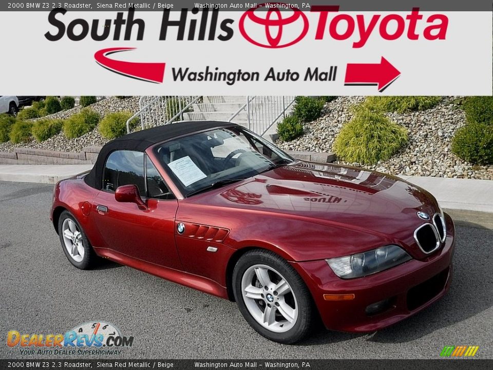 2000 BMW Z3 2.3 Roadster Siena Red Metallic / Beige Photo #2