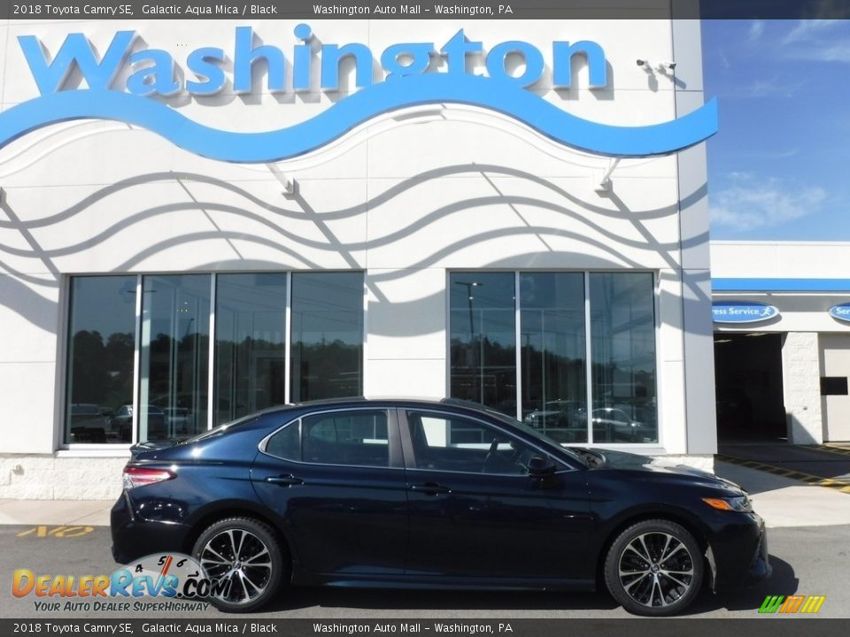 2018 Toyota Camry SE Galactic Aqua Mica / Black Photo #2