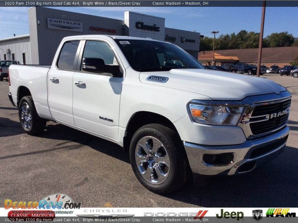 2020 Ram 1500 Big Horn Quad Cab 4x4 Bright White / Black/Diesel Gray Photo #1