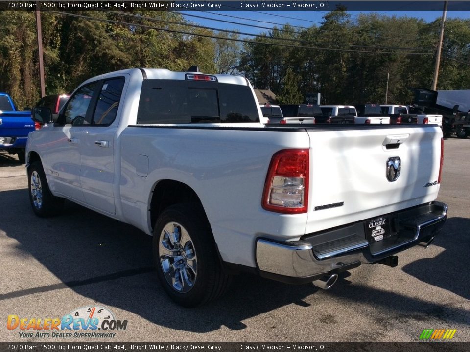 2020 Ram 1500 Big Horn Quad Cab 4x4 Bright White / Black/Diesel Gray Photo #7