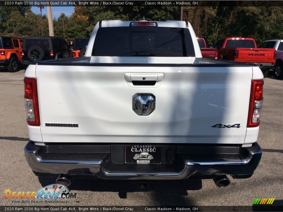 2020 Ram 1500 Big Horn Quad Cab 4x4 Bright White / Black/Diesel Gray Photo #8