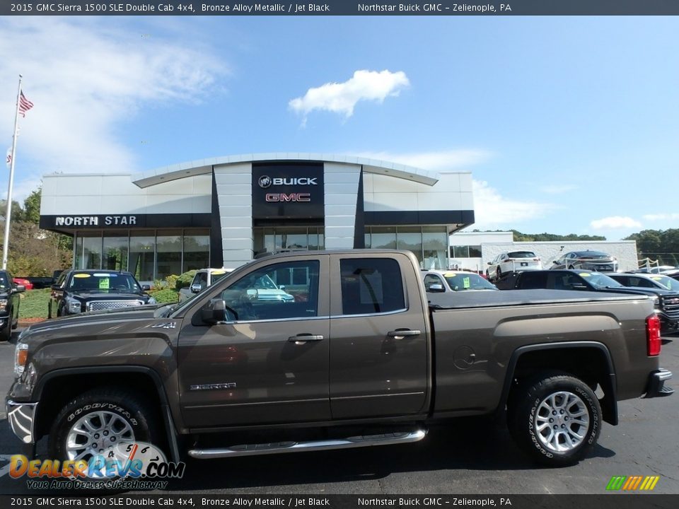 2015 GMC Sierra 1500 SLE Double Cab 4x4 Bronze Alloy Metallic / Jet Black Photo #1