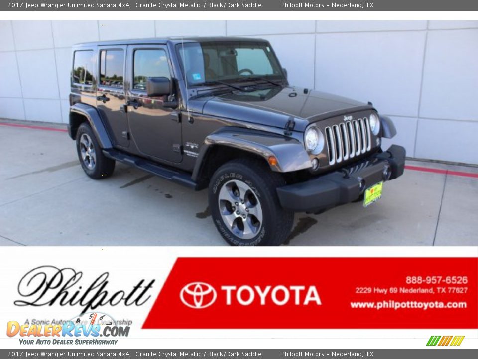 2017 Jeep Wrangler Unlimited Sahara 4x4 Granite Crystal Metallic / Black/Dark Saddle Photo #1