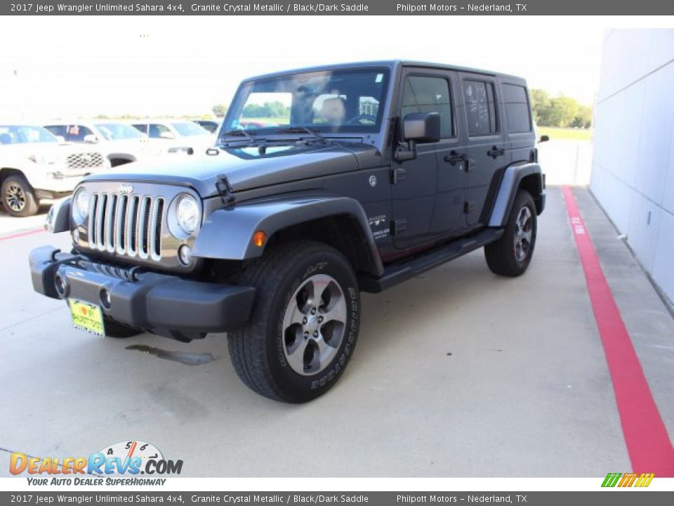 2017 Jeep Wrangler Unlimited Sahara 4x4 Granite Crystal Metallic / Black/Dark Saddle Photo #4