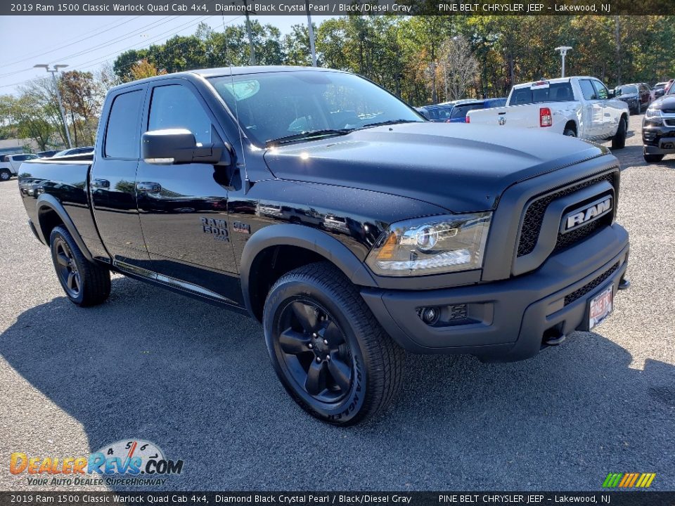 2019 Ram 1500 Classic Warlock Quad Cab 4x4 Diamond Black Crystal Pearl / Black/Diesel Gray Photo #1