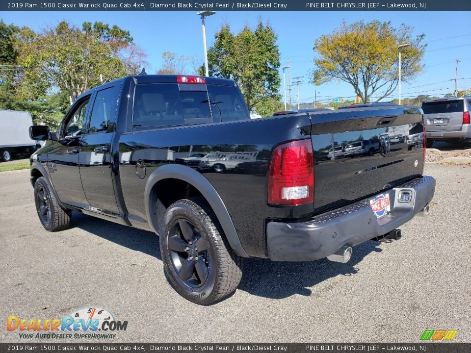 2019 Ram 1500 Classic Warlock Quad Cab 4x4 Diamond Black Crystal Pearl / Black/Diesel Gray Photo #4