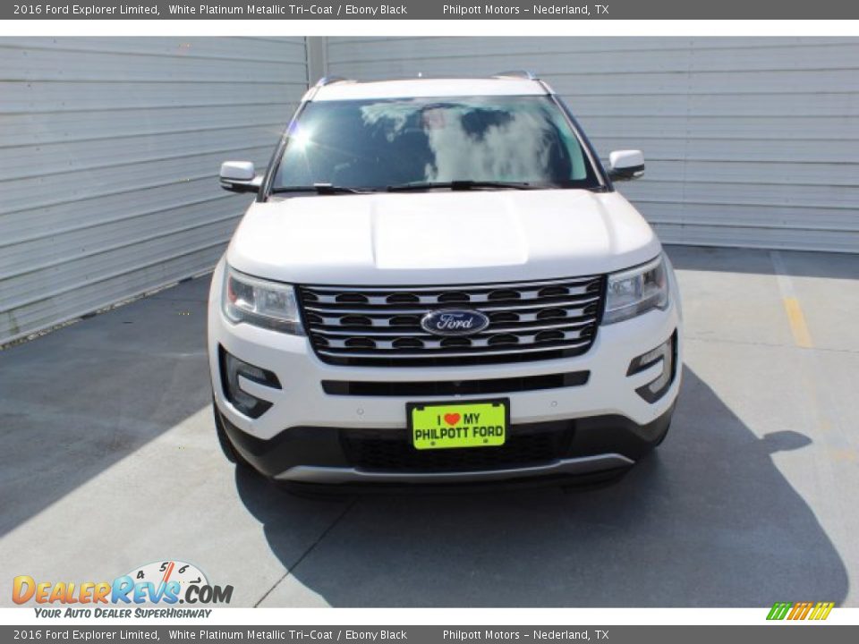 2016 Ford Explorer Limited White Platinum Metallic Tri-Coat / Ebony Black Photo #3