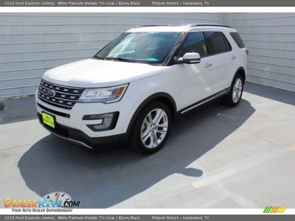 2016 Ford Explorer Limited White Platinum Metallic Tri-Coat / Ebony Black Photo #4