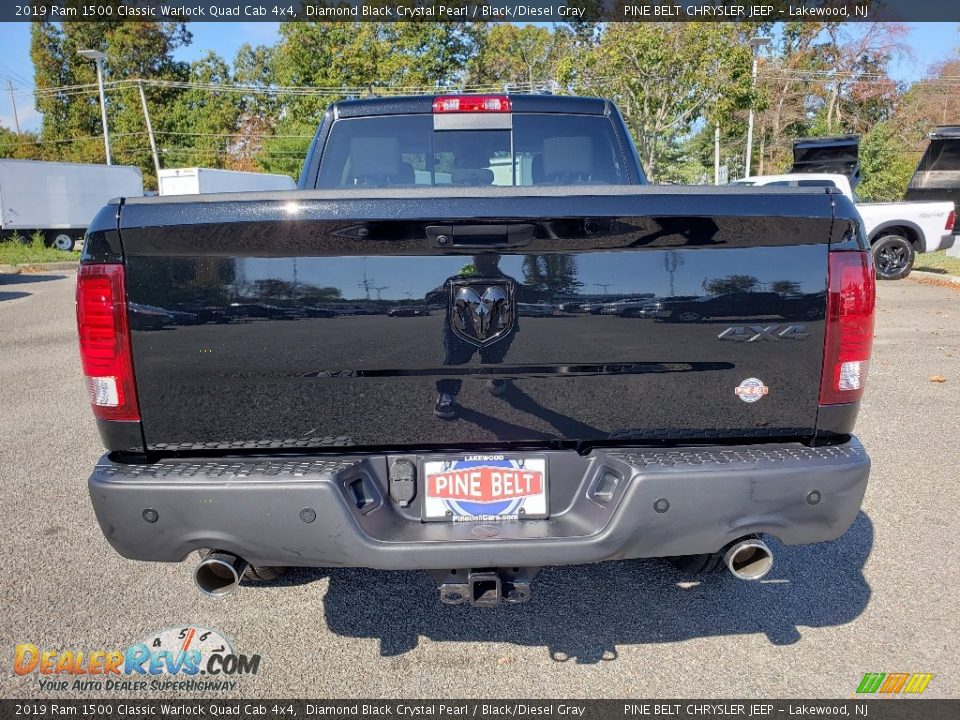 2019 Ram 1500 Classic Warlock Quad Cab 4x4 Diamond Black Crystal Pearl / Black/Diesel Gray Photo #5