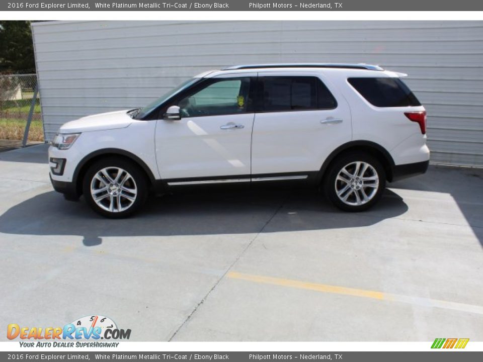 2016 Ford Explorer Limited White Platinum Metallic Tri-Coat / Ebony Black Photo #6