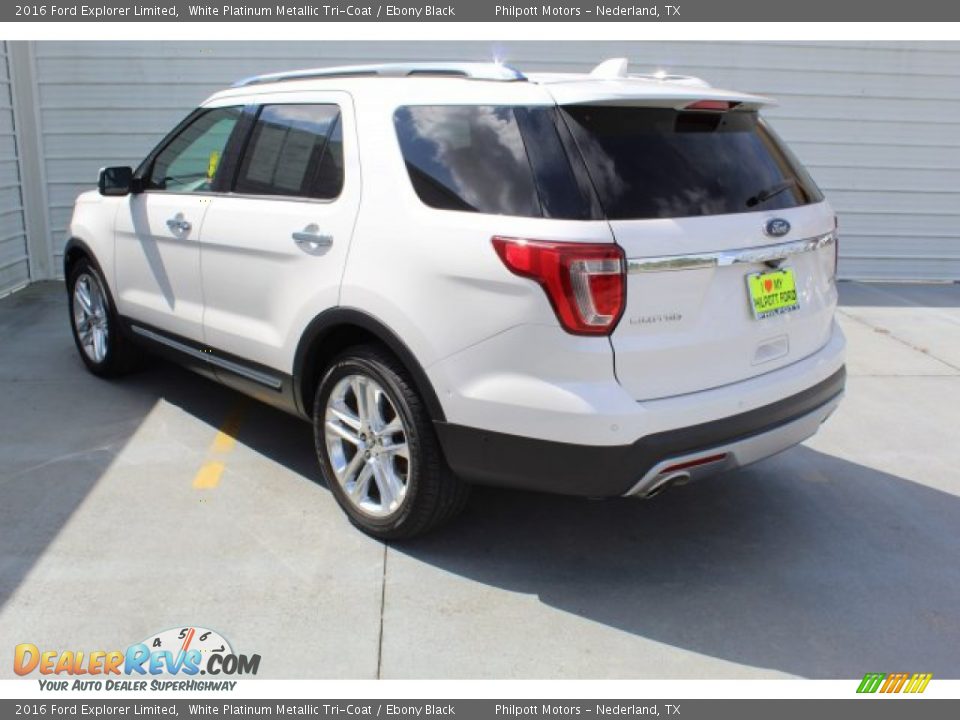 2016 Ford Explorer Limited White Platinum Metallic Tri-Coat / Ebony Black Photo #7