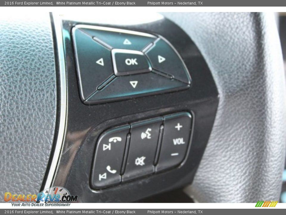 2016 Ford Explorer Limited White Platinum Metallic Tri-Coat / Ebony Black Photo #14