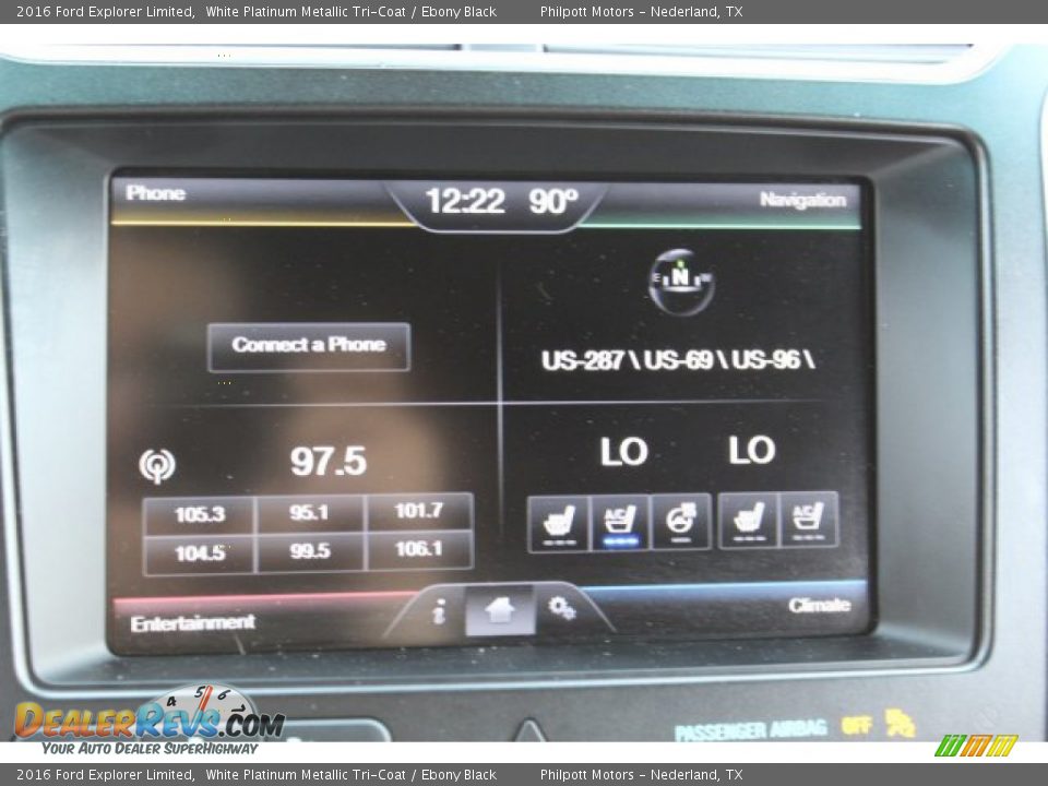2016 Ford Explorer Limited White Platinum Metallic Tri-Coat / Ebony Black Photo #17