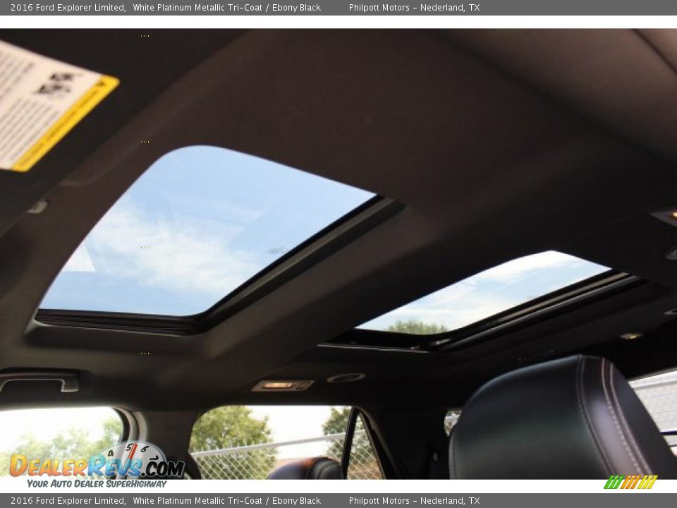 2016 Ford Explorer Limited White Platinum Metallic Tri-Coat / Ebony Black Photo #32