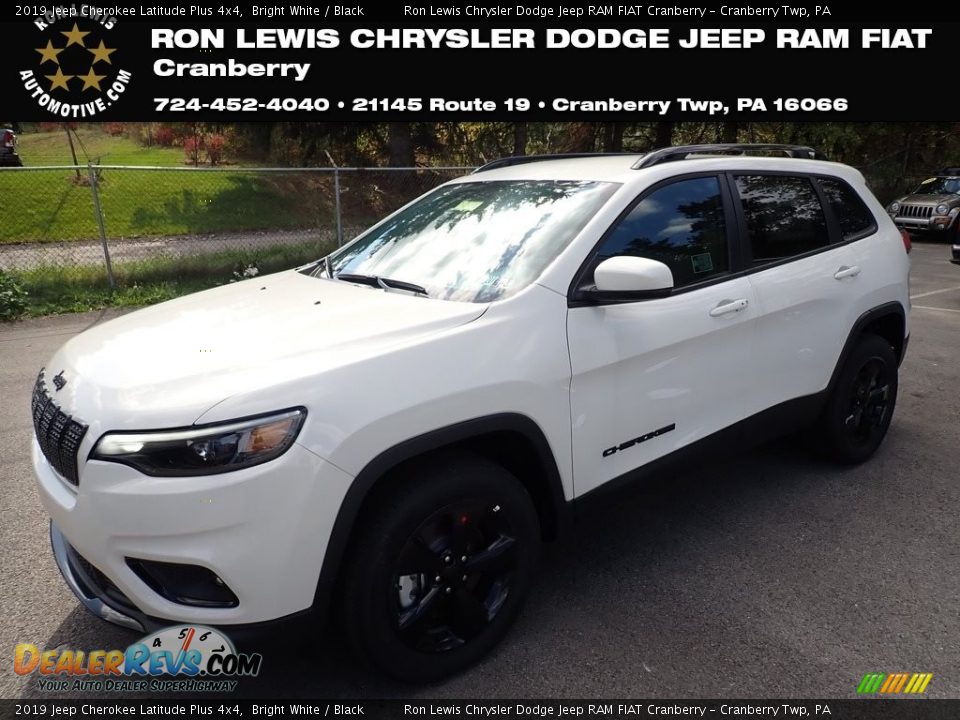 2019 Jeep Cherokee Latitude Plus 4x4 Bright White / Black Photo #1