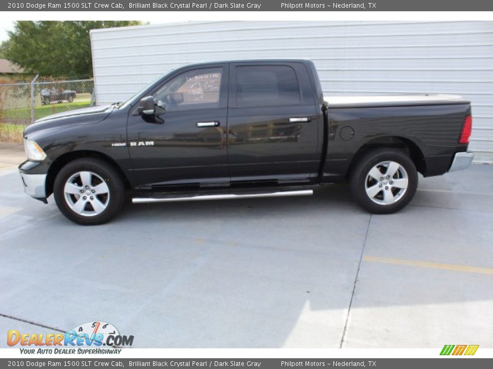 2010 Dodge Ram 1500 SLT Crew Cab Brilliant Black Crystal Pearl / Dark Slate Gray Photo #6