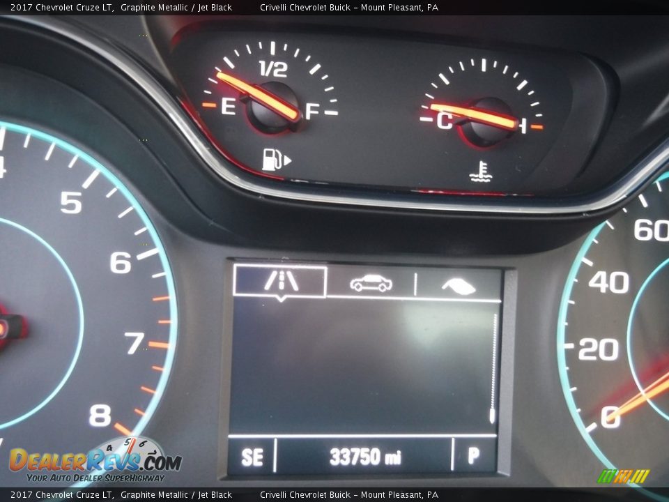 2017 Chevrolet Cruze LT Graphite Metallic / Jet Black Photo #35