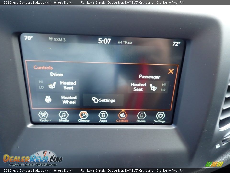 2020 Jeep Compass Latitude 4x4 White / Black Photo #17