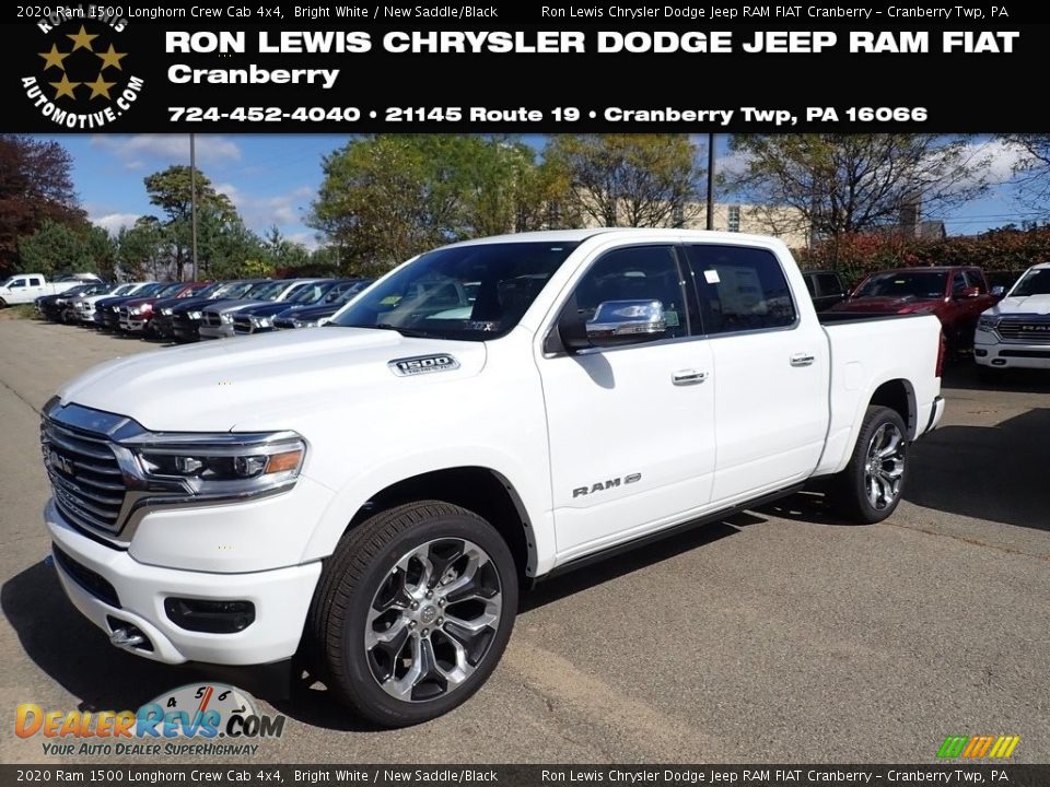 2020 Ram 1500 Longhorn Crew Cab 4x4 Bright White / New Saddle/Black Photo #1