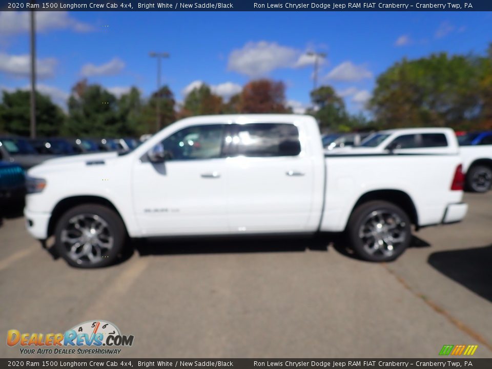 2020 Ram 1500 Longhorn Crew Cab 4x4 Bright White / New Saddle/Black Photo #2