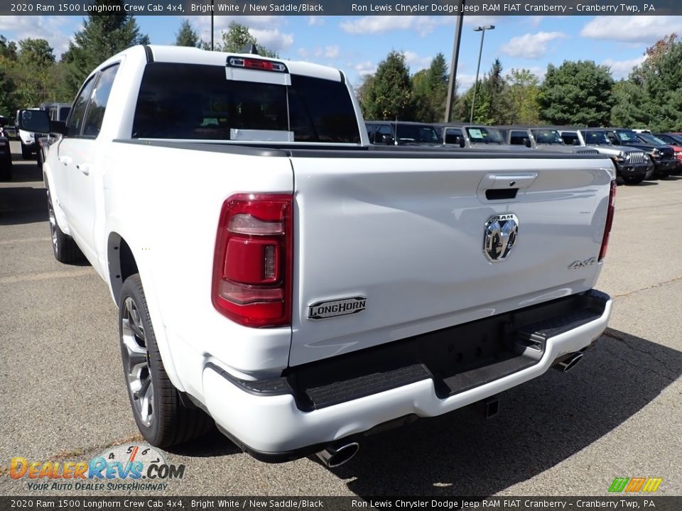 2020 Ram 1500 Longhorn Crew Cab 4x4 Bright White / New Saddle/Black Photo #3