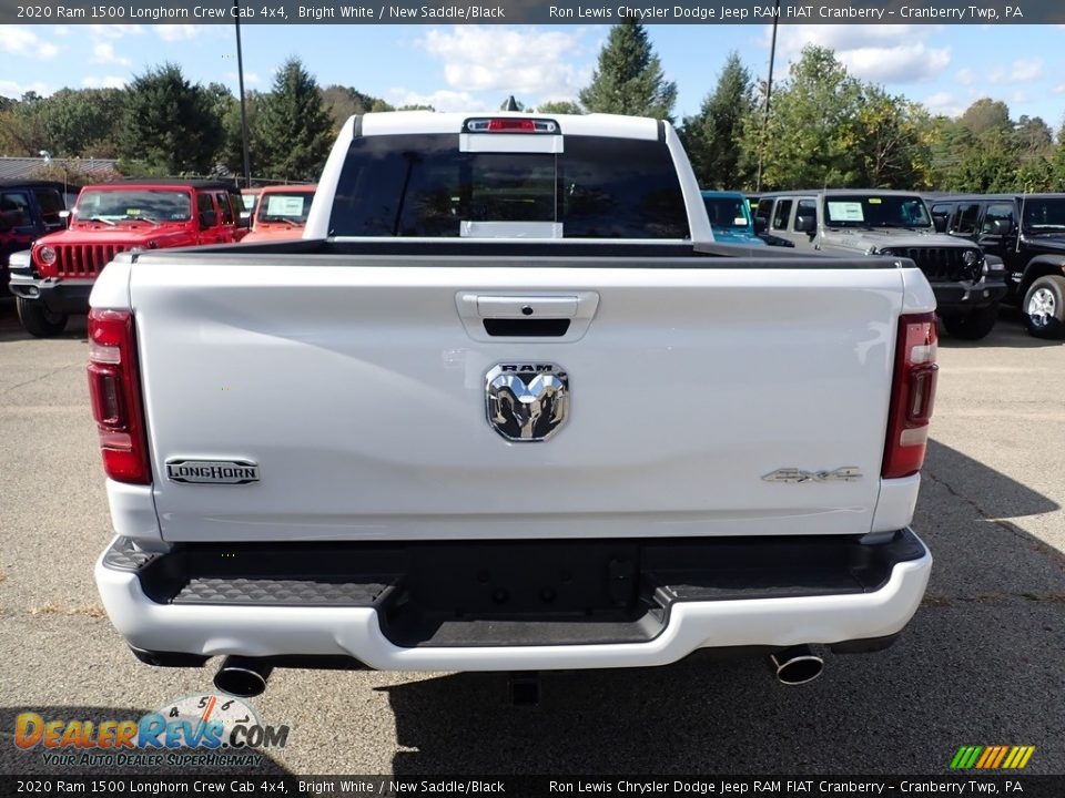 2020 Ram 1500 Longhorn Crew Cab 4x4 Bright White / New Saddle/Black Photo #4