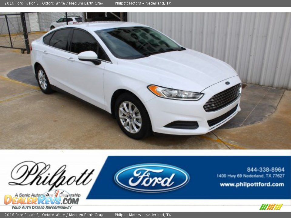 2016 Ford Fusion S Oxford White / Medium Earth Gray Photo #1