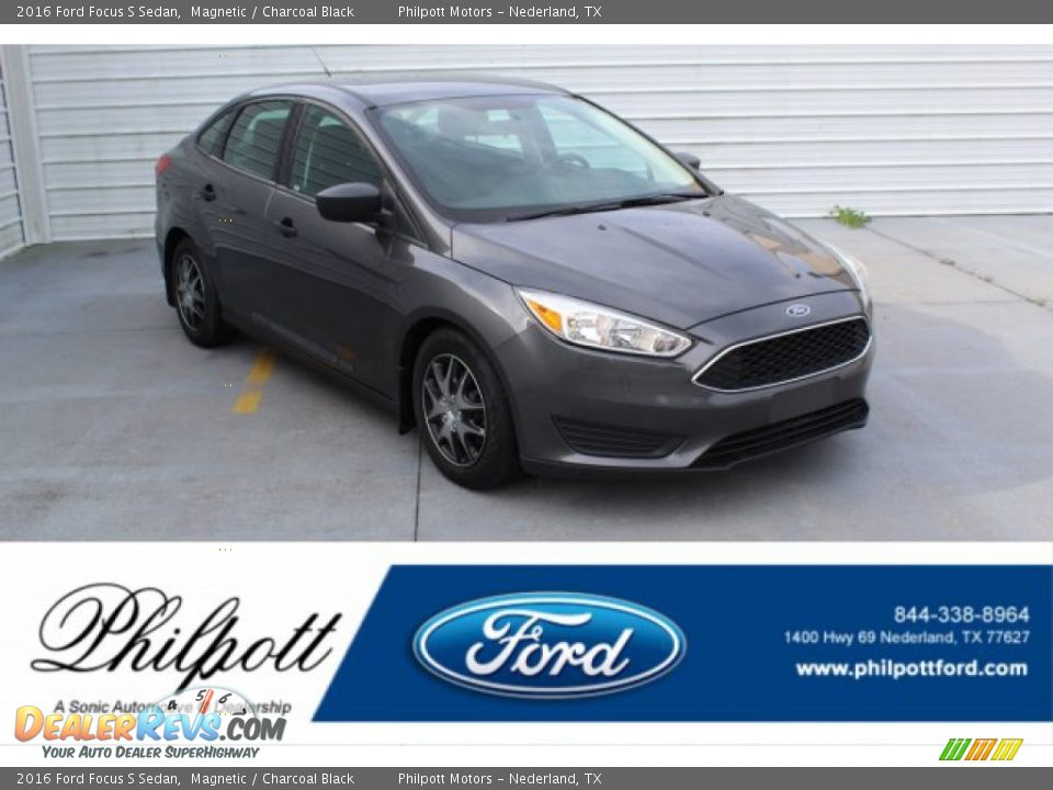 2016 Ford Focus S Sedan Magnetic / Charcoal Black Photo #1