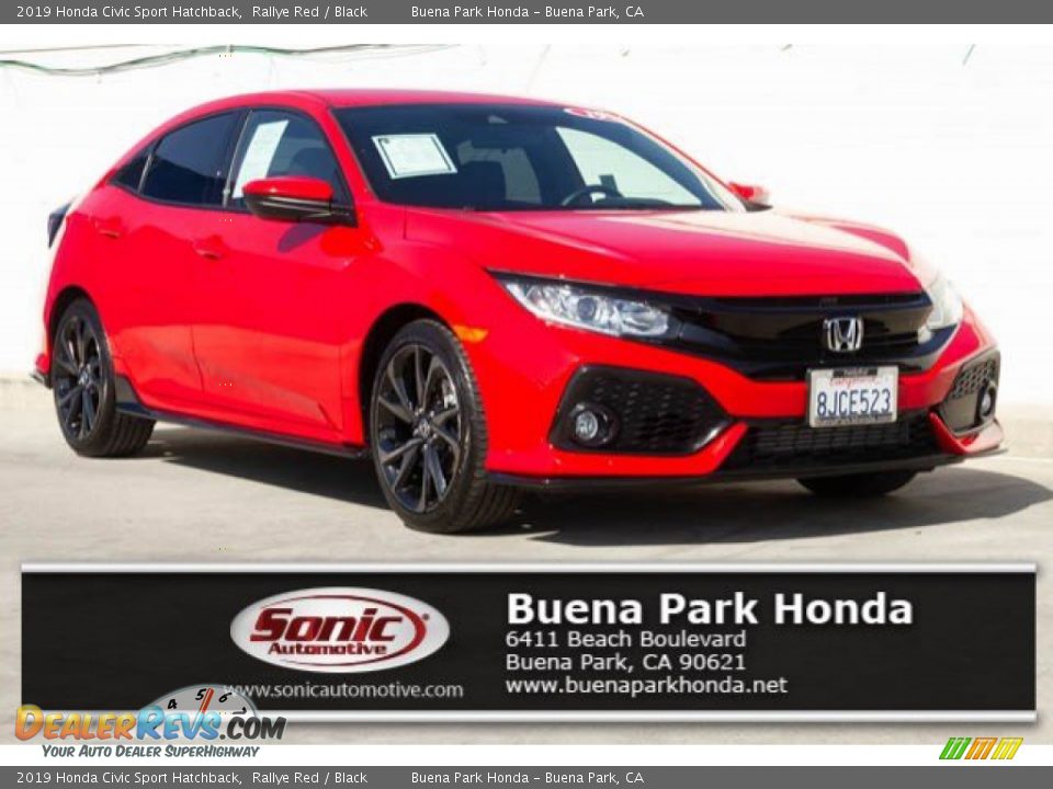 2019 Honda Civic Sport Hatchback Rallye Red / Black Photo #1