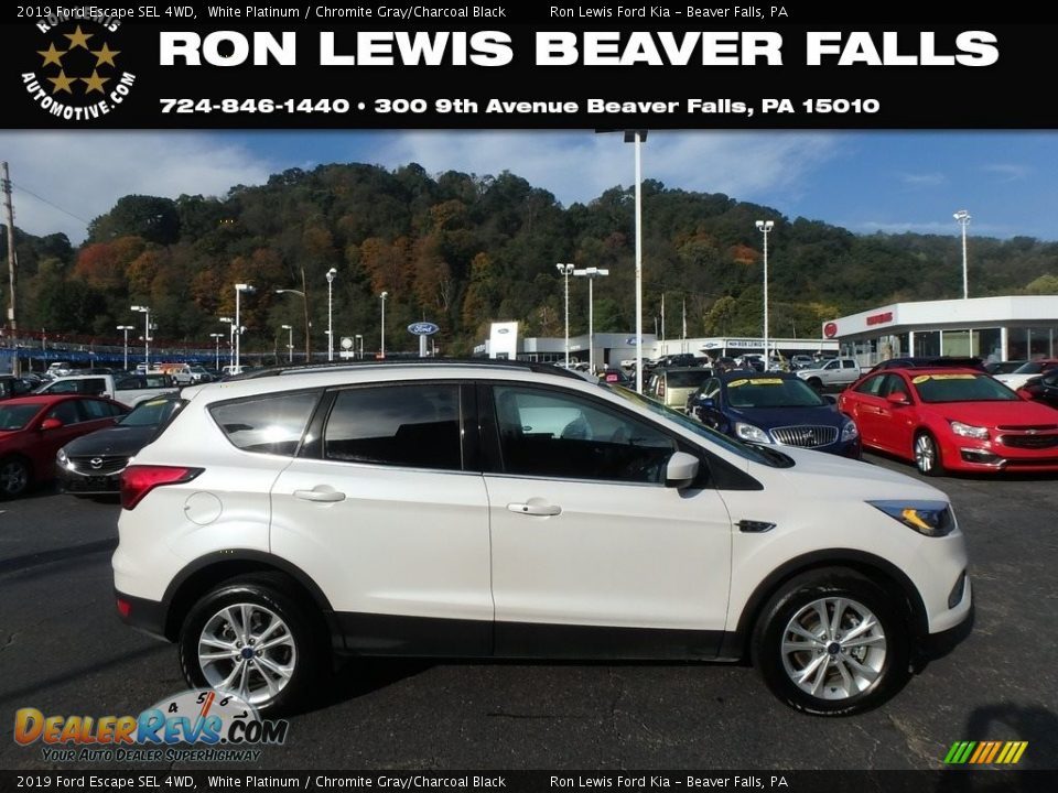 2019 Ford Escape SEL 4WD White Platinum / Chromite Gray/Charcoal Black Photo #1