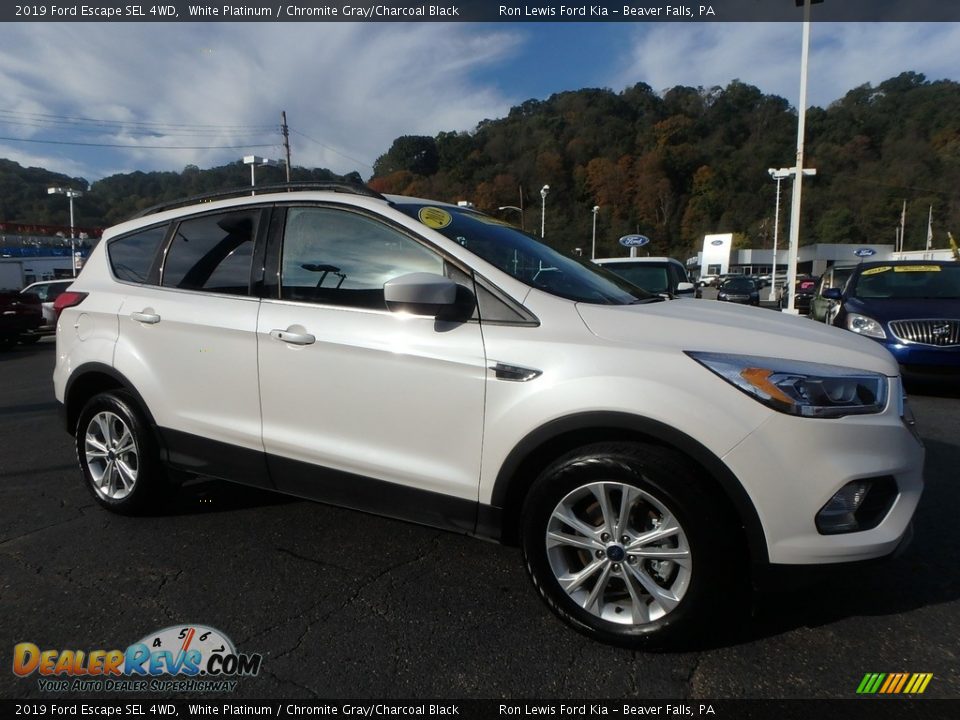 2019 Ford Escape SEL 4WD White Platinum / Chromite Gray/Charcoal Black Photo #9
