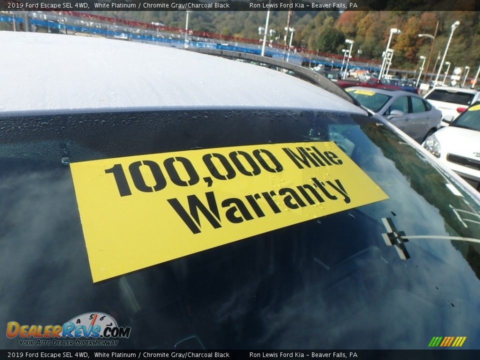2019 Ford Escape SEL 4WD White Platinum / Chromite Gray/Charcoal Black Photo #10