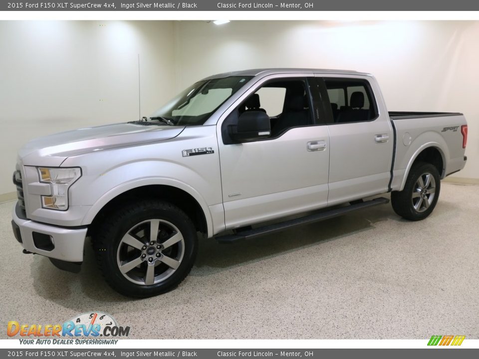 2015 Ford F150 XLT SuperCrew 4x4 Ingot Silver Metallic / Black Photo #3