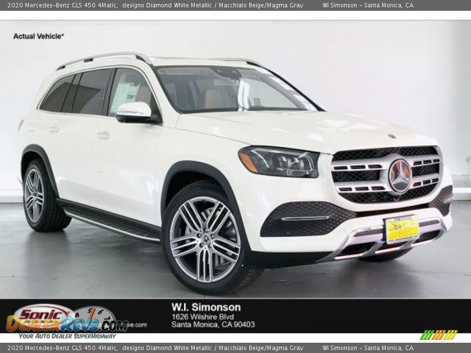 2020 Mercedes-Benz GLS 450 4Matic designo Diamond White Metallic / Macchiato Beige/Magma Gray Photo #1