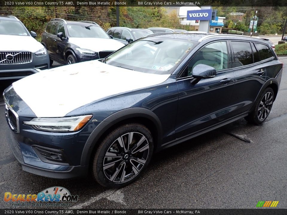 2020 Volvo V60 Cross Country T5 AWD Denim Blue Metallic / Blonde Photo #5