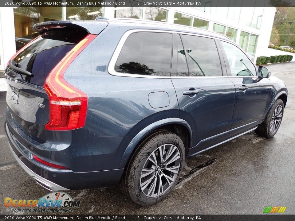 2020 Volvo XC90 T5 AWD Momentum Denim Blue Metallic / Blond Photo #2
