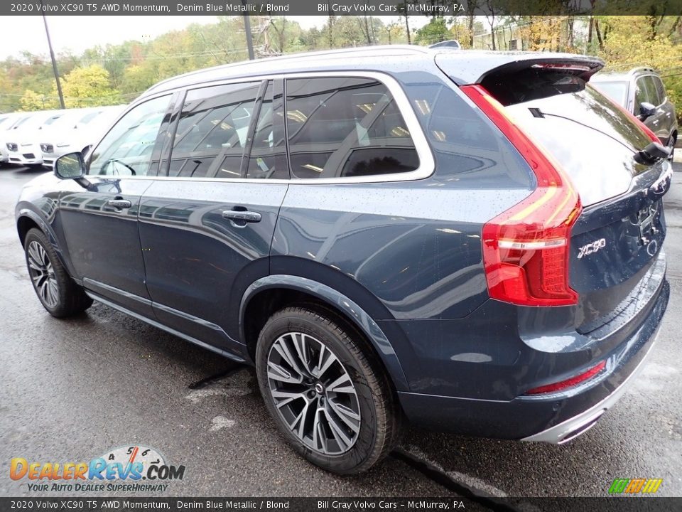 2020 Volvo XC90 T5 AWD Momentum Denim Blue Metallic / Blond Photo #4